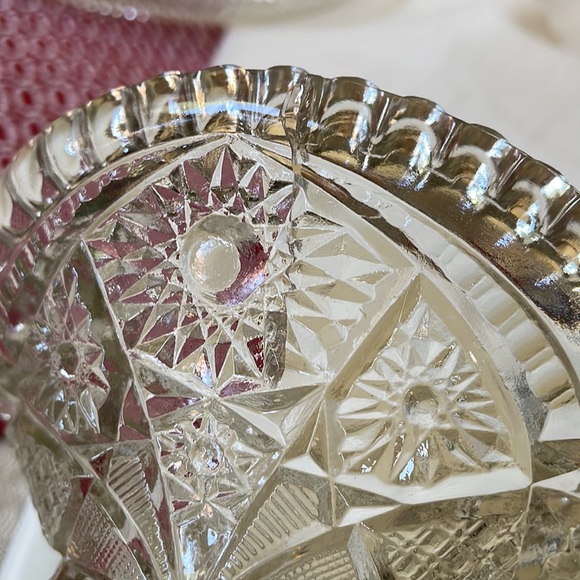 Vintage pressed Glass Punch Bowl Base Stand - Picture 7 of 8